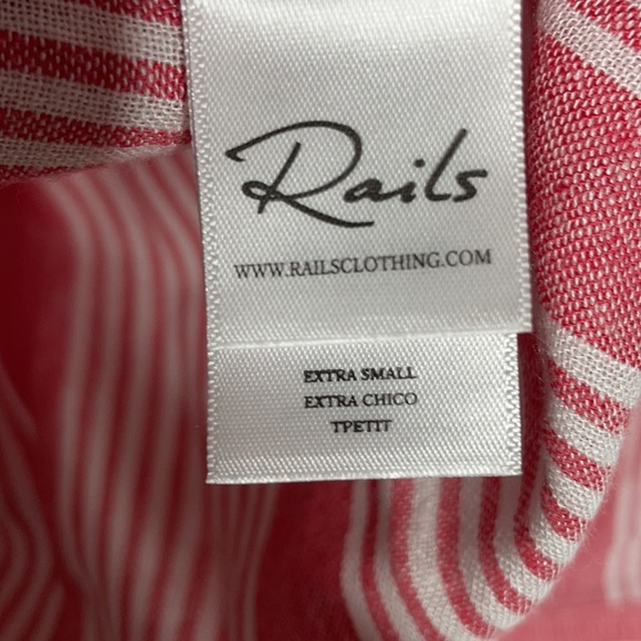 Rails Charli Button Down Shirt Linen blend striped sz XS‎ - Picture 4 of 6